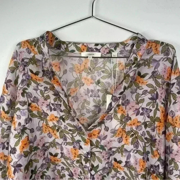 Vince Floral Wisteria Vine Button-Up Blouse - Picture 5 of 10